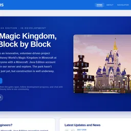 Screenshot of the MC Imagineers website homepage